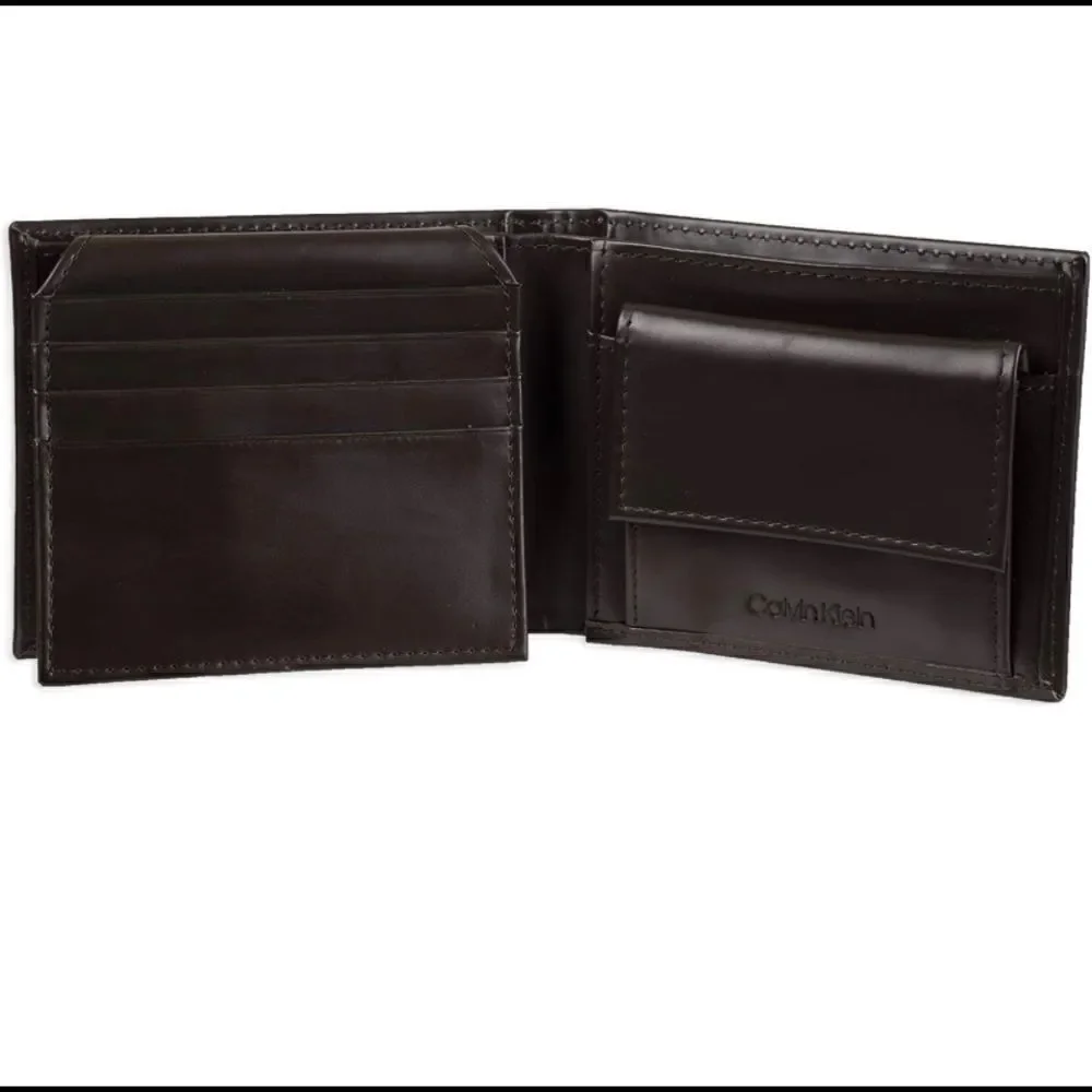Calvin Klein Brown Slimfold Wallet with Key Fob
